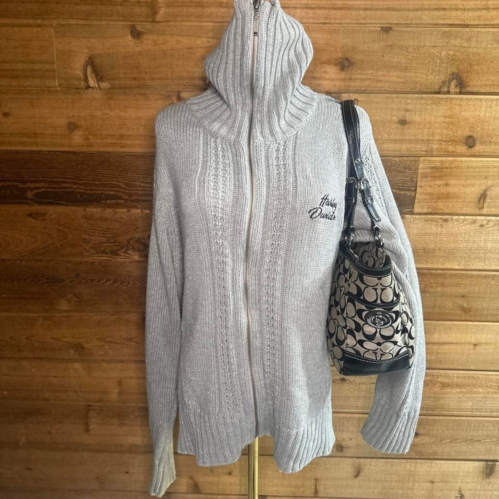 Harley grey zip up sweater